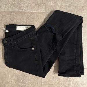 Rag & Bone black distressed skinny jeans